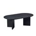 39.37 Inch Modern Coffee Table,MDF Oval Coffee Table For Living Room,Small Coffee Table With Sturdy Pedestal For Apartment,Bedroom_voghion.com