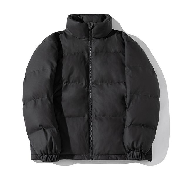 Men's Short PU Puffer Jacket, Winter Stand Collar Quilted Coat, Streetwear Oversized Bomber With Side Pockets, Lightweight Yet Warm, Unisex Outerwear_voghion.com