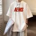 Unbeatable Quality Summer Trend Ins Printed Short T-shirt For Men, Loose Fitting Harajuku BF, Versatile Five Quarter Sleeve Couple Round_voghion.com