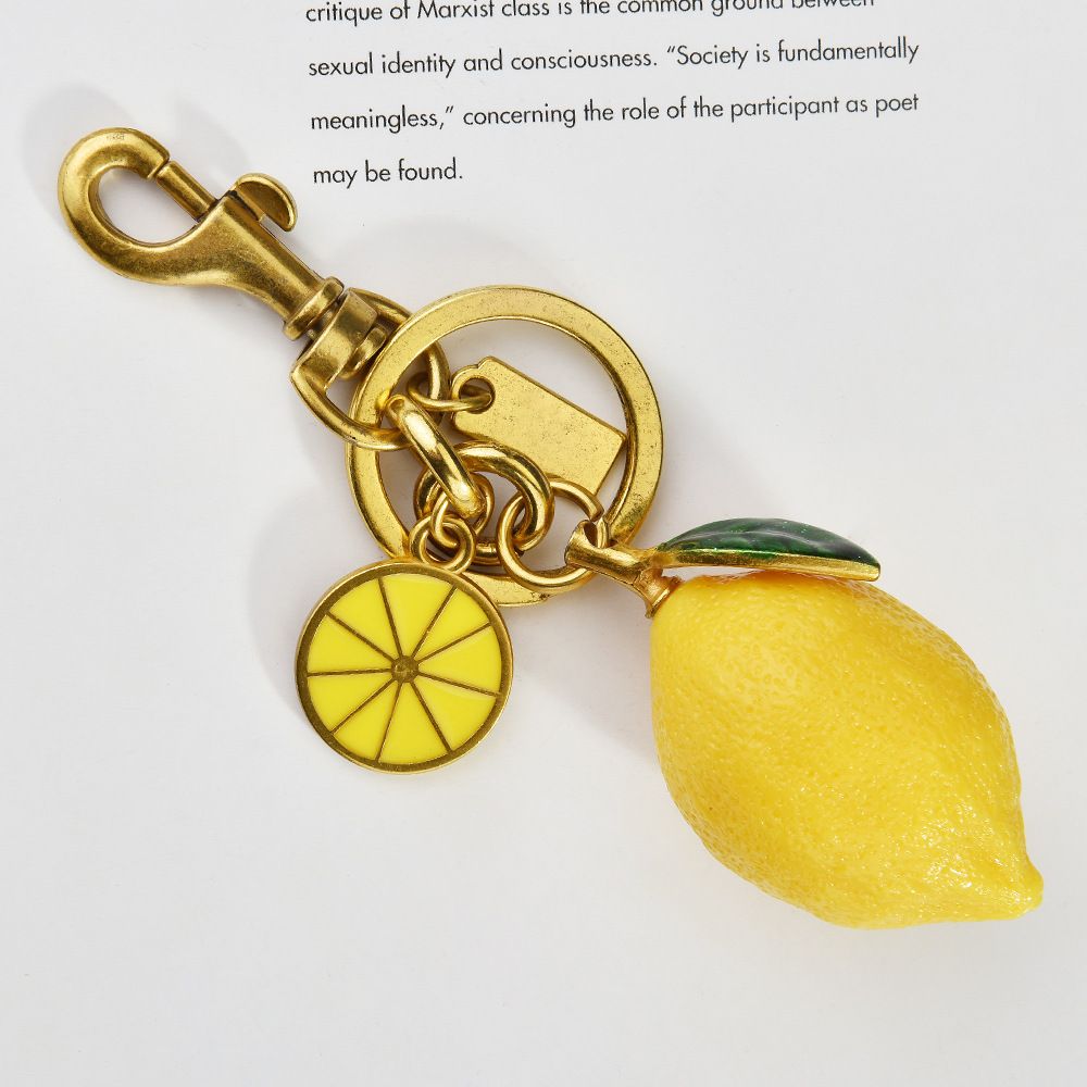 Nuovo portachiavi creativo in resina con ciondolo per auto e borsa, a forma di limone e frutta, regalo per coppia_voghion.com
