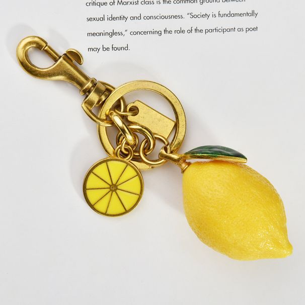 Nuovo portachiavi creativo in resina con ciondolo per auto e borsa, a forma di limone e frutta, regalo per coppia_voghion.com