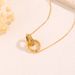 Necklace Women Golden Pendant Necklace Couple Style Ring Pendant For Women Light Luxury High-End Square Diamond Non-Fading Titanium Steel Necklace_voghion.com