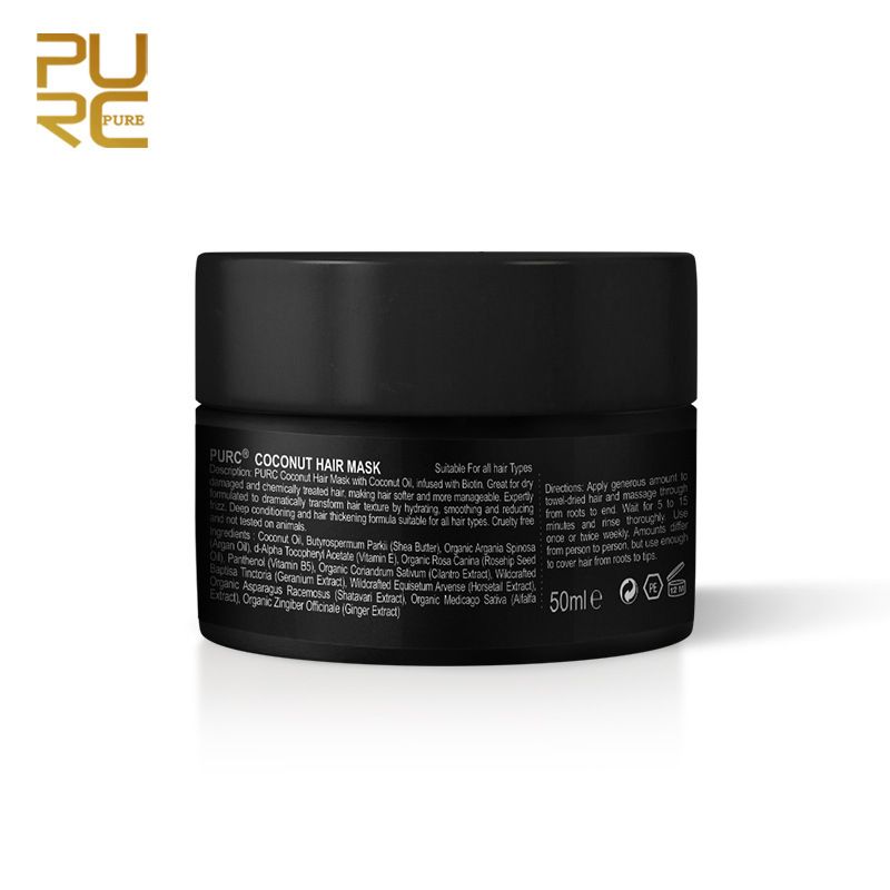 Kokosnussöl-Haarmaske, repariert Schäden, stellt weiches, gutes Haar für alle Haartypen wieder her, Keratin-Haar- und Kopfhautbehandlung für die Haarpflege, 50 ml_voghion.com