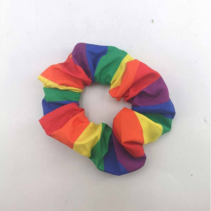 Pride Festival Color Strips Festival Symbol Rainbow Vitality Hair Accessories Headband Female Large Intestine Hair Ring_voghion.com