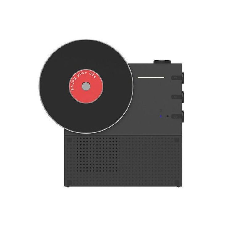 Mini Portable Bluetooth Speaker With Record Player, HD Sound Quality, Card Slot, Small Size_voghion.com