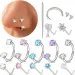 62 pezzi Anelli per naso a ferro di cavallo con perno a forma di L in acciaio inossidabile Anello con zirconi cubici a forma di arco Piercing per labbro Sopracciglio Elica Orecchio 251106_voghion.com