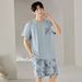 Men's Sleepwear Two Piece Set | Solid Color Basic Lightweight Breathable Oversized Large Youth Style-XL_voghion.com