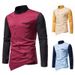 Unbeatable Quality Men's 2025 Spring And Autumn New European Size Youth Personality Irregular Color Collision Henry Collar Shirt Men_voghion.com