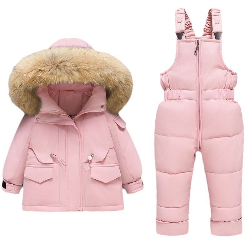 Mother & Kids Winter Baby Snowsuit Set With Detachable Hood & Adjustable Leg Openings – Soft Polyester Outerwear For Toddlers 1-5 Years (80-110cm)_voghion.com