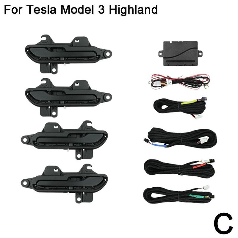 Convient à la poignée lumineuse électrique 3/y mise à jour de Tesla, modification à quatre portes, poignée d'éclairage ambiant automatique_voghion.com