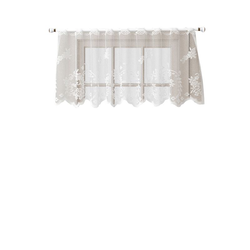 Rideaux courts à branches de fleurs blanches, finis, semi-occultants_voghion.com