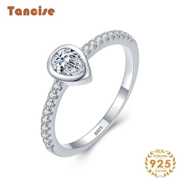 Tancise Anello in argento con zirconi classici Gioielli da donna Promessa di nozze Regalo per feste_voghion.com