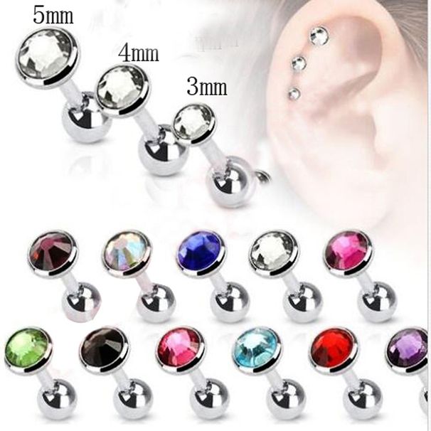 Stålkula rostfritt stål rak hantel öronben nagel människokropp punktering smycken 10/påse örhängekälla_voghion.com