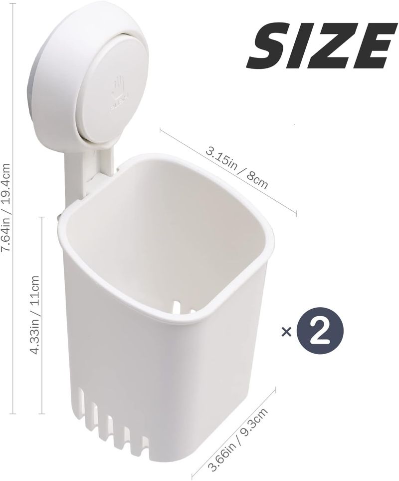 choiceness TAILI 2 Pack Tumblers - Wall Replacement, Suction Cup, Toothbrush/Toothpaste Holder EU_voghion.com