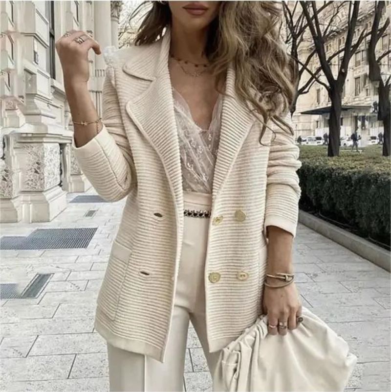Damenbekleidung, kurze, lässige Strickoberteile, langärmelige Jacke, Mantel_voghion.com