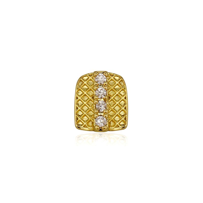 Grillz Hip Hop a diamante singolo in oro_voghion.com