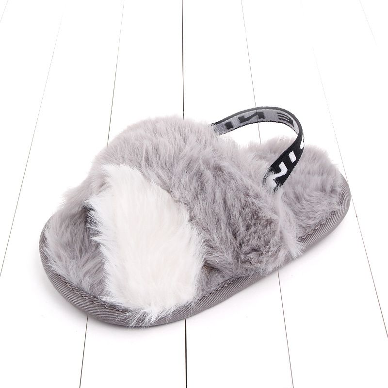 New hairy cool slippers, soft soled walking shoes, baby shoes 2702_voghion.com