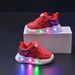 Spring Autumn New Children's Leather Spider Web LED Light up for Small and Medium sized Boys Casual Sports Shoes_voghion.com