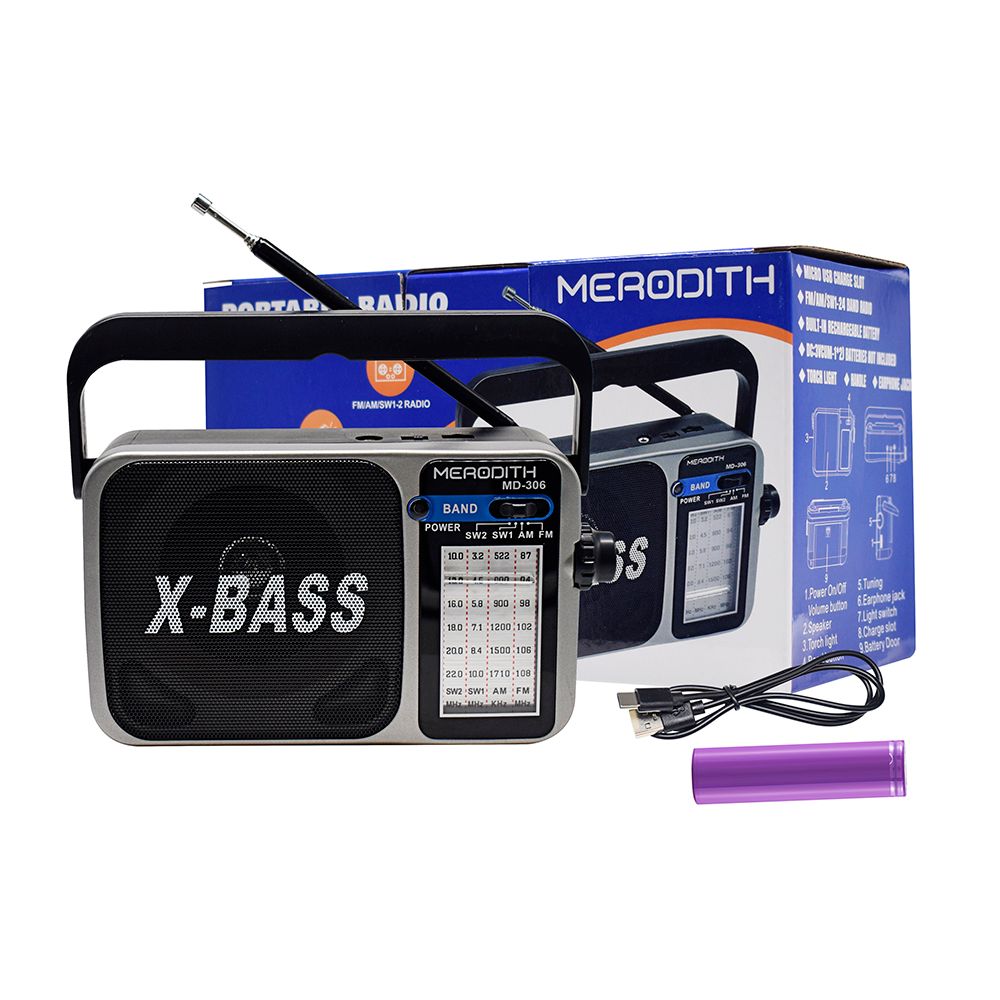 Tragbares FM AM SW1 SW2 Alle Wellen Multiband Kurzwelle FullBand Radio mit Kopfhöreranschluss/Taschenlampe_voghion.com