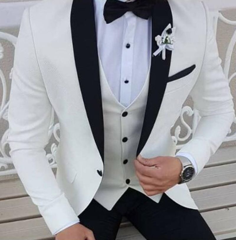 Herrenanzug Business Casual Anzug Männlicher Bräutigam Trauzeuge dreiteiliger Anzug Hochzeitsanzug_voghion.com