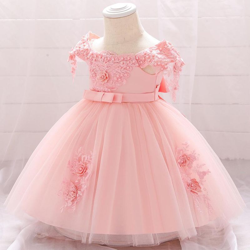 Newborn Baptism Gown (70-90cm) | Fluffy Tulle Princess Dress For Photography & Naming Ceremonies European Style Layered Tulle Christening Gown_voghion.com