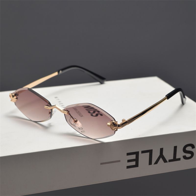 Vintage Polygonal Rhombus Sunglasses Premium Decorative Sun Glasses_voghion.com