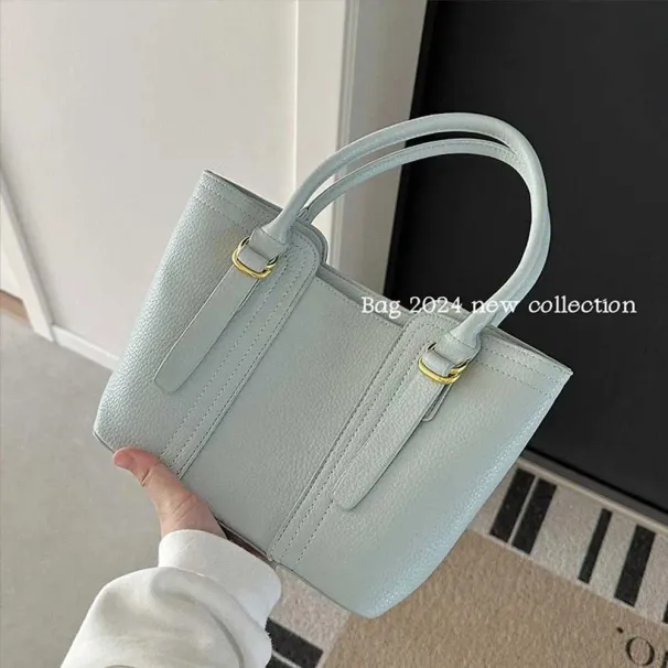 Strukturierte Handtaschen für Frauen, solide, weiche Leder-Beuteltaschen, große Kapazität, Umhängetasche für Damen zum Pendeln, Sommer-Minze_voghion.com