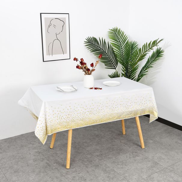 Polka Dot Disposable PEVA Plastic Tablecloth Party Table Cover_voghion.com