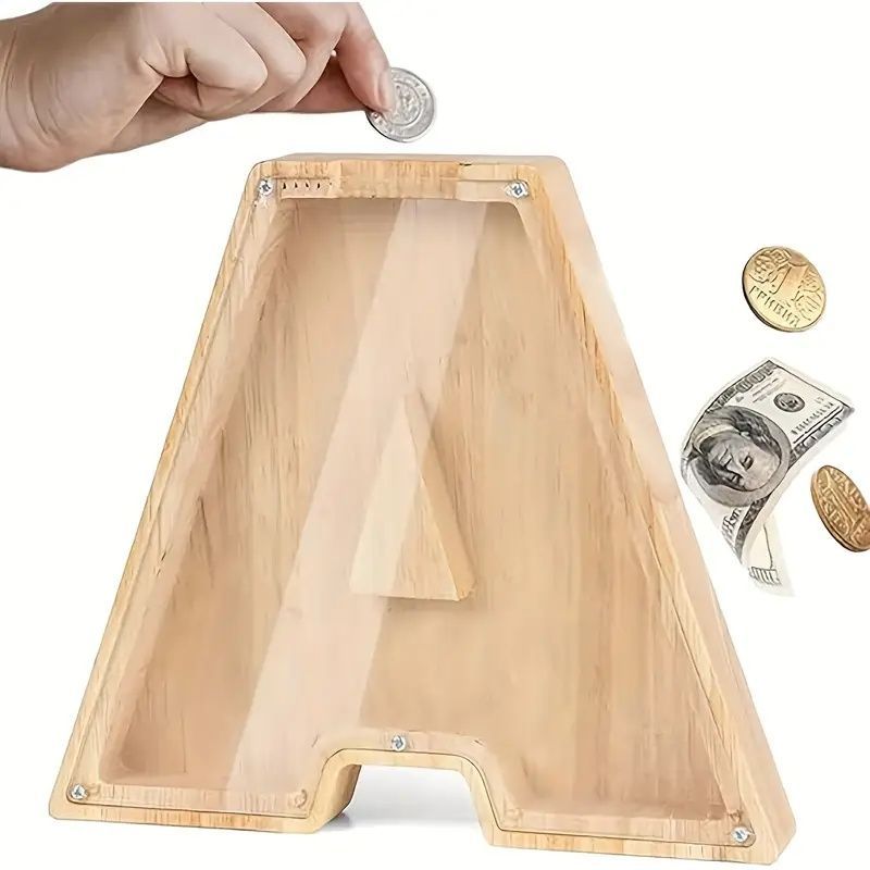 Wooden Letter Storage Box For Boys And Girls, Letters A-Z, Coin Box, Birthday Gift, Easter Gift_voghion.com