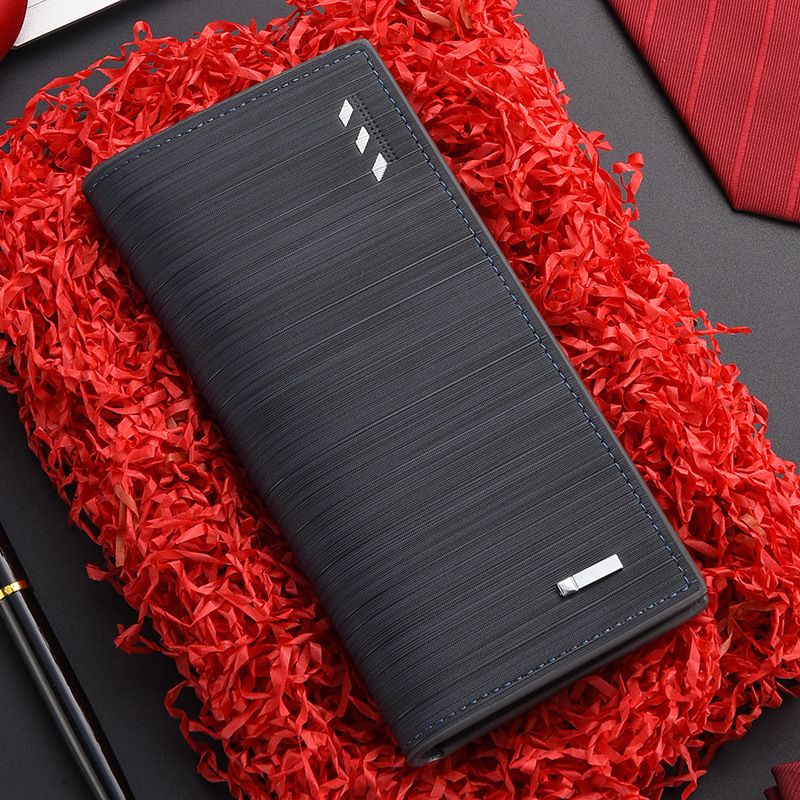 INNERSOi Schlanke, lange, zweifach faltbare Herren-Geldbörse mit Münzfach und Reißverschluss – Ultradünne, RFID-blockierende Leder-Geldbörse für Reisen und Business (Blau, Hellbraun)_voghion.com