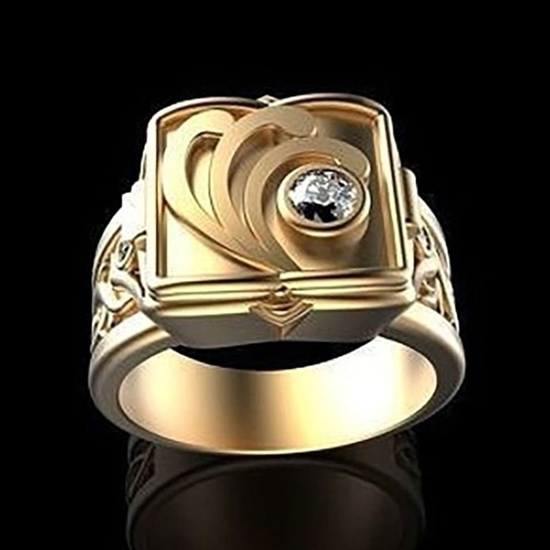 Hecheng Fashion Herrenring im neuen Stil mit dominantem, geschnitztem Flip-Cover und Mikrodiamanten_voghion.com