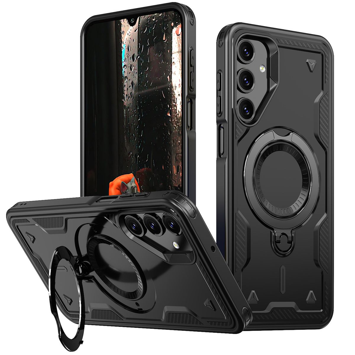 Custodia per cellulare Samsung A16 Tianhuan Anti-drop Armor XCover 7 con ventosa magnetica e supporto girevole a 360°_voghion.com