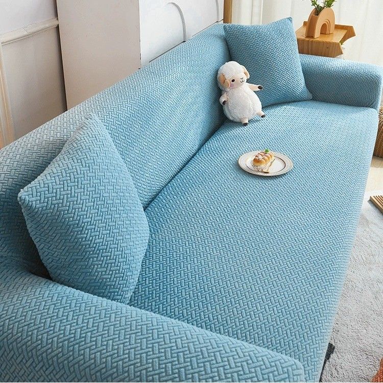 Sofaüberzug aus Fleece – Weicher, dehnbarer Rundumschutz für Ecksofas (mit Kapuze)_voghion.com