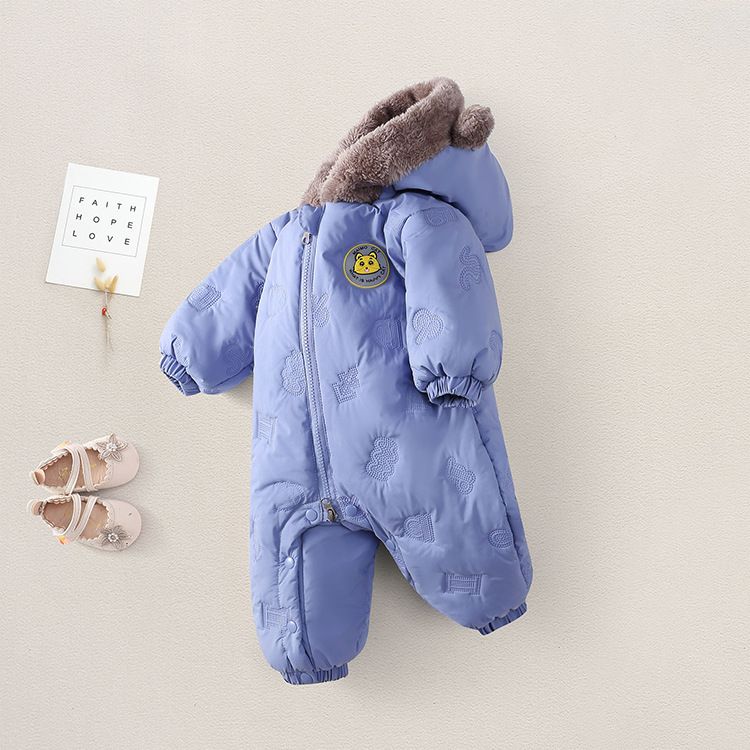 Children's Clothing Winter Newborn Plus Cotton Male And Female Baby Onesie Plus Fleece-padded Outerwear_voghion.com