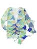 Women's Swimwear Green Split Braces Beach Ready Stock Ruffle Trim Solid Color Adult One Size Fits All Swimsuit_voghion.com