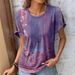 Plus Size 2025 Summer New Women's Printed Pattern Round Neck T-Shirt Short Sleeve Pullover Best For Summer_voghion.com