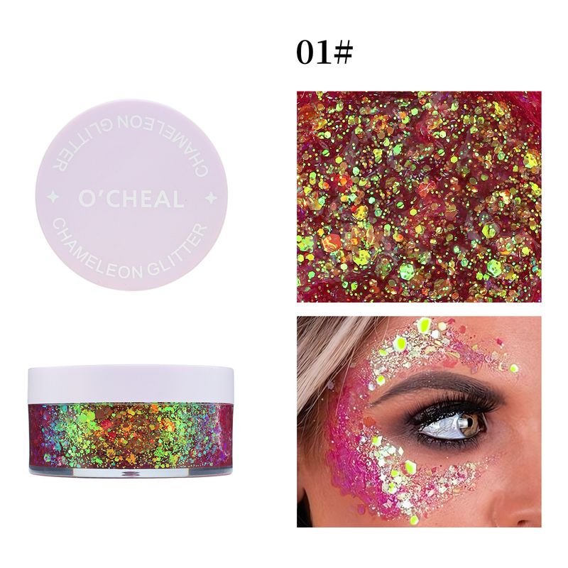 OCHEAL Colorful Sequins Chameleon Eyeshadow Face Sequins Gel Cream Body Face Nightclub Stage Makeup_voghion.com