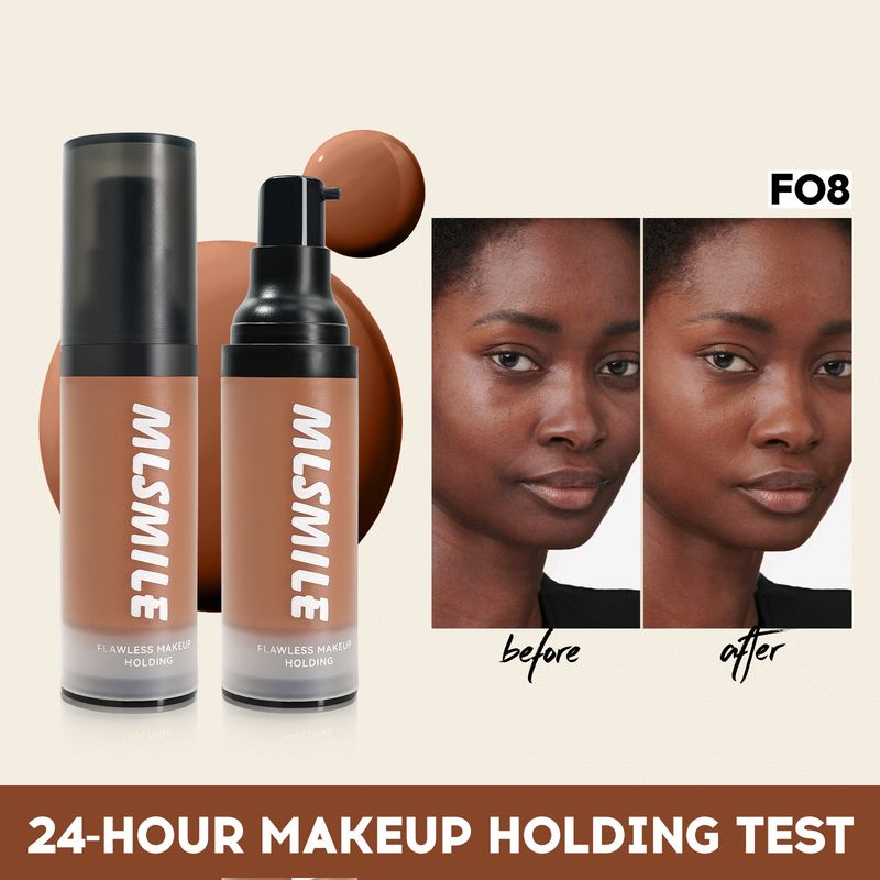 MLSMILE 8 Color Liquid Foundation Matte Moisturizing Waterproof And Sweat Proof Invisible Pores Oil Control Concealer Foundation_voghion.com