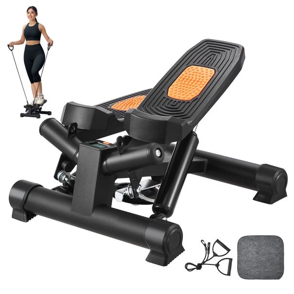 Stair Stepper For Exercise At Home Mini Twist Stepper With Resistance Band_voghion.com