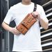Men's Shoulder Bag, Crossbody Bag, Summer Tactical Chest Bag, Mobile Phone Waist And Hip Bag, Multi Functional Chest Bag, Retro Pu Waist Bag_voghion.com