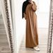 New Muslim Women's Patchwork Border Sequin Dress Solid Color Long Robe_voghion.com