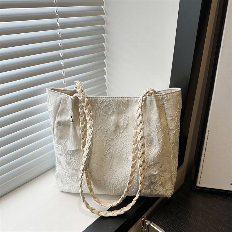 Borsa a tracolla da donna, casual, semplice, di nicchia, grande capacità, estate 2025, nuova moda, alla moda, con texture alla moda_voghion.com
