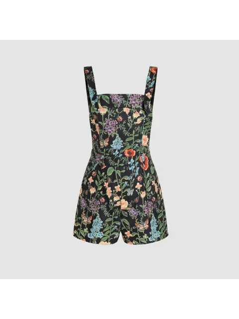 Topverkaaf Jumpsuit mat Blummenmuster, Casual Jumpsuit mat Knäppercher fir Fréijoer a Summer, Dammekleeder_voghion.com