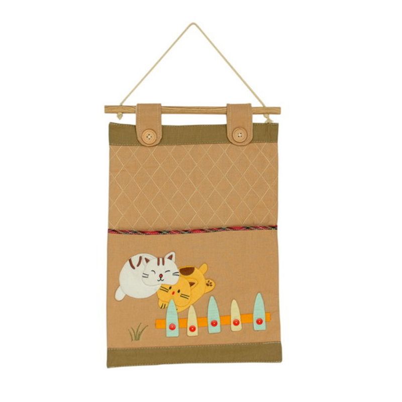 [Happy Cats] Ivory/Wall Hanging/ Wall Organizers/Wall Pocket/Basket/Wall Pocket (11*14)_voghion.com
