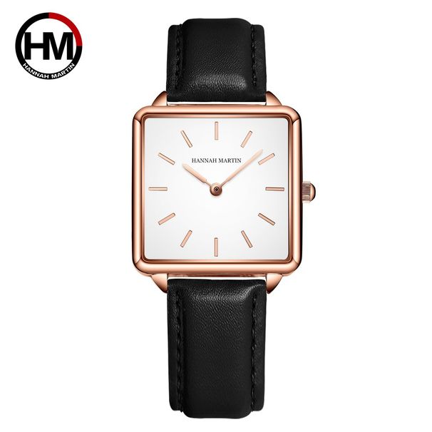 Orologio da donna Hannah Martin, stile retrò, semplice e con un piccolo quadrante quadrato, super hot in stile college._voghion.com