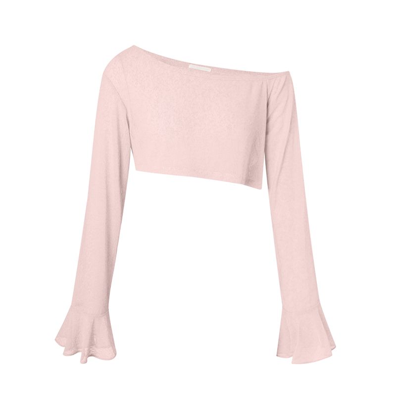 Top a strati semitrasparente a maniche lunghe corte "Mist Mirror" di TDDP per donna, nuovo design 2025, capospalla con spalle scoperte Sense Niche_voghion.com