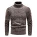 Men's Fleece-Lined High Neck Sweater - Warm Winter Knit Pullover With Soft Inner Fleece, Casual Loose Fit For Comfort & Style_voghion.com