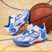 Krāsaini pavasara/vasaras sieta elpojoši bērnu basketbola sporta apavi ar rotējošām pogām, kas izgatavoti no auduma un ir izgatavoti no elpojoša auduma._voghion.com