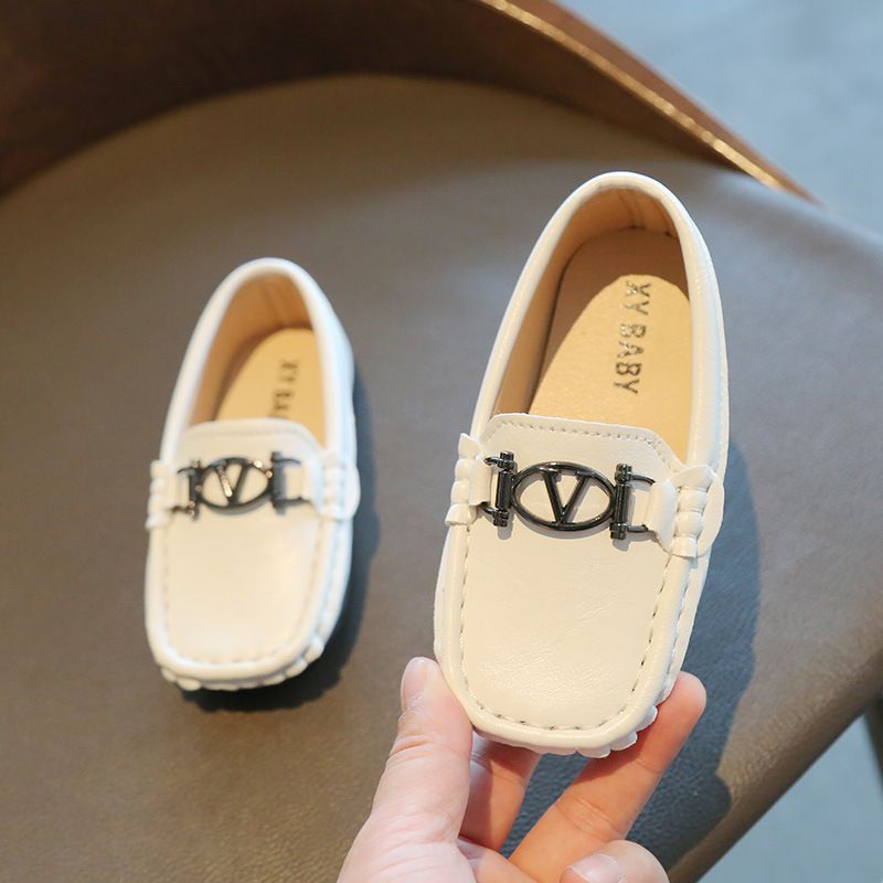 Kids' shoes Boys' toe shoes 2024 spring new children's British style small leather shoes soft sole student single shoes children's casual shoes_voghion.com