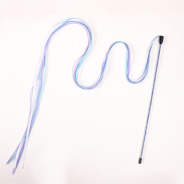 Teaser Wand Extended 1.4m Cat Interactive High-Quality Satin Ribbon Pet Toy_voghion.com